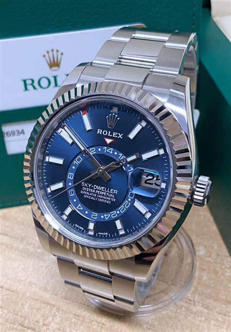 rolex sky dweller staal blauw